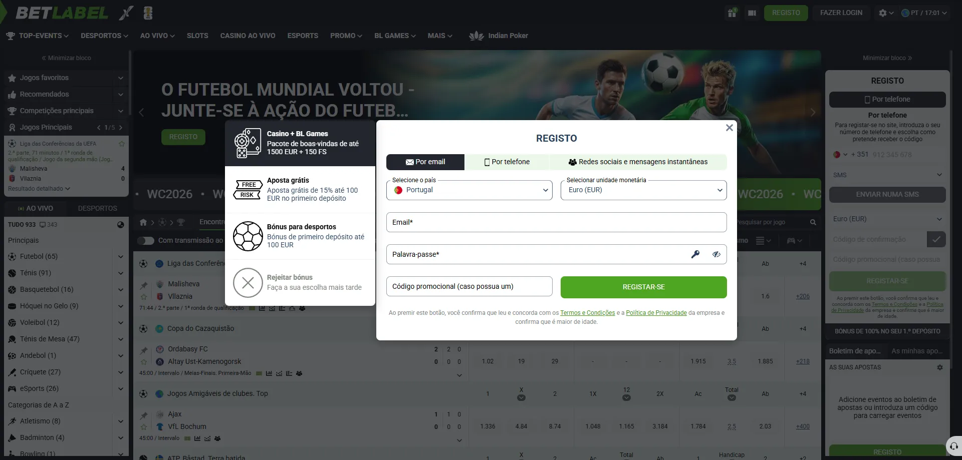 Cadastro no BetLabel Casino Brasil – etapas para resgatar o bônus